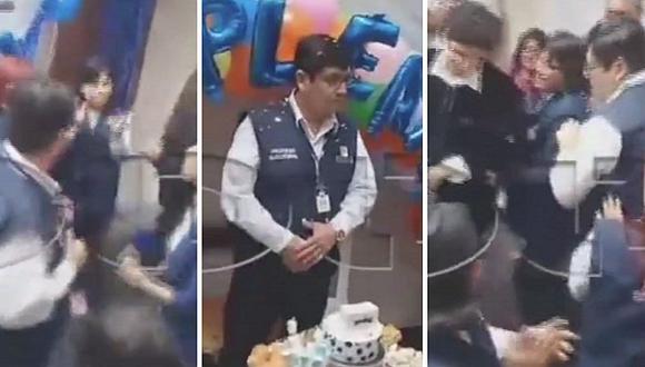 Trabajadores arman fiestón dentro de la ODPE por cumpleaños del jefe (VIDEO)