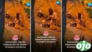 Indigente celebra cumpleaños de sus 2 perritos y conmueve las redes | VIDEO 