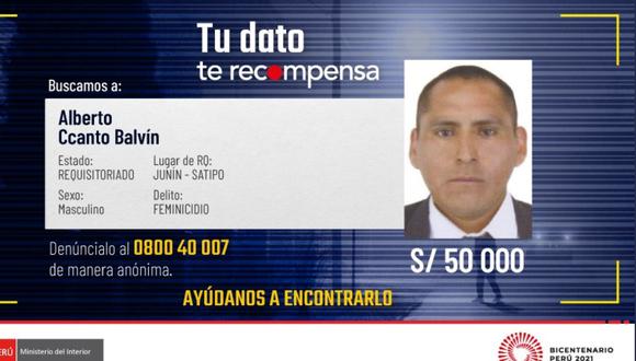 Alberto Ccanto Balvín (43) es buscado por el homicidio de dos de sus parejas, a una de las cuales descuartizó.