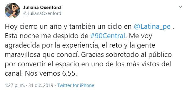 Foto: Twitter Juliana Oxenford