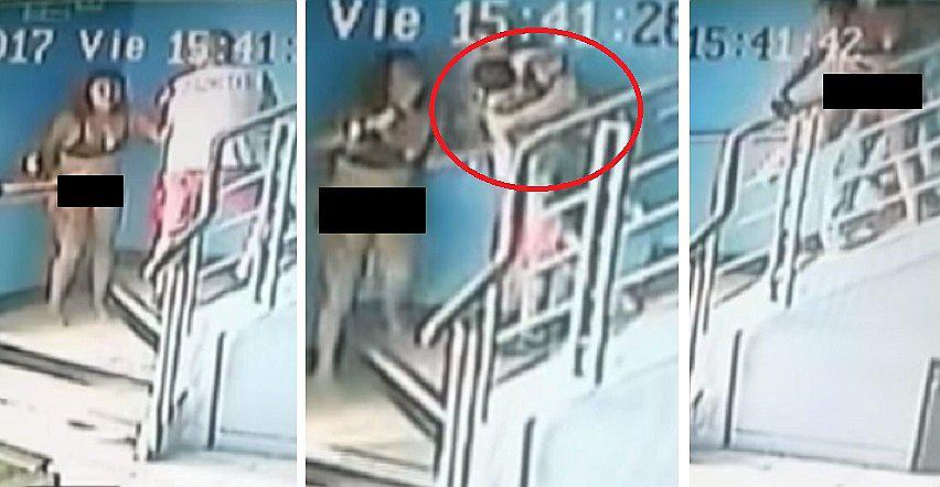 ¡Terrible! Mujer es agredida en hostal frente a su hijito y cámaras lo captan todo (VIDEO)