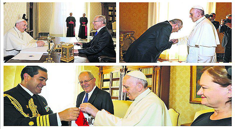 Papa Francisco: sepa todo lo que habló con PPK además de recibir la camiseta del Perú
