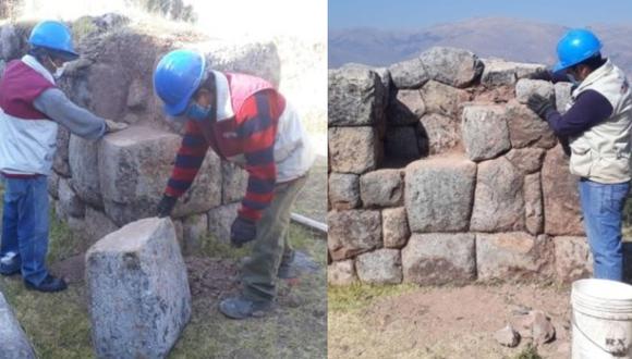 Cusco: restauran piedras desprendidas de muro inca en Rumiwasi