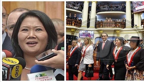 Keiko Fujimori le desea éxitos al nuevo presidente de la República Martín Vizcarra  