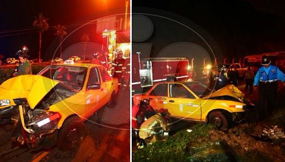 ​Taxi se despistó y dejó tres heridos en Miraflores (FOTOS y VIDEOS)