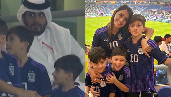 ¿Hijos de Lionel Messi incomodaron a un jeque árabe? (Foto: @antonelaroccuzzo/Captura YouTube).