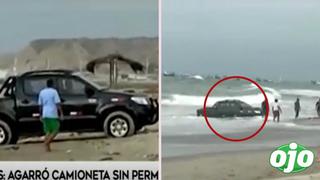 Joven quiso demostrar la fuerza de la camioneta de su padre y termina malográndola dentro del mar | VIDEO