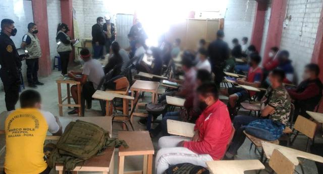 Sullana: 26 alumnos recibían clases presenciales en academia premilitar y prepolicial (Foto: Municipalidad de Sullana)