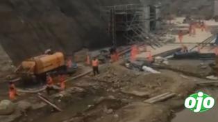 Obreros se salvan de ser arrastrados tras la ruptura de un dique en Huaycoloro (VIDEO)