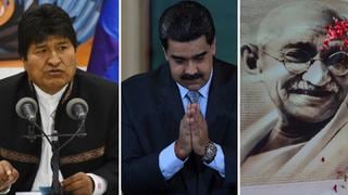 Maduro defiende a Evo Morales y lo compara con Mahatma Gandhi