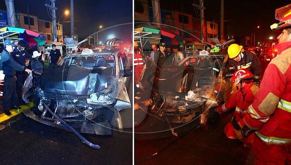Taxi choca contra camión cisterna y deja un herido en Ventanilla (FOTOS)