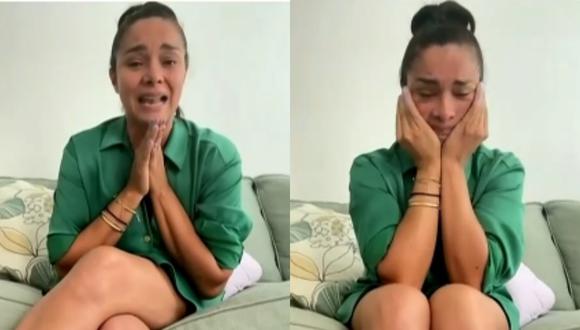 Maricielo Effio llora desconsoladamente al responder a doctor por mala praxis. (Foto: Captura de video)