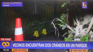 Encuentran dos cráneos humanos en parque de Los Olivos | VIDEO