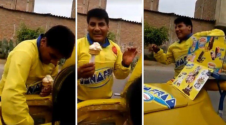 Facebook: heladero la rompe en barrios con peculiar estilo para vender (VIDEO)