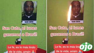 Hincha peruano le prende velitas a ‘San Cuto’ para ganarle a Brasil | VIDEO
