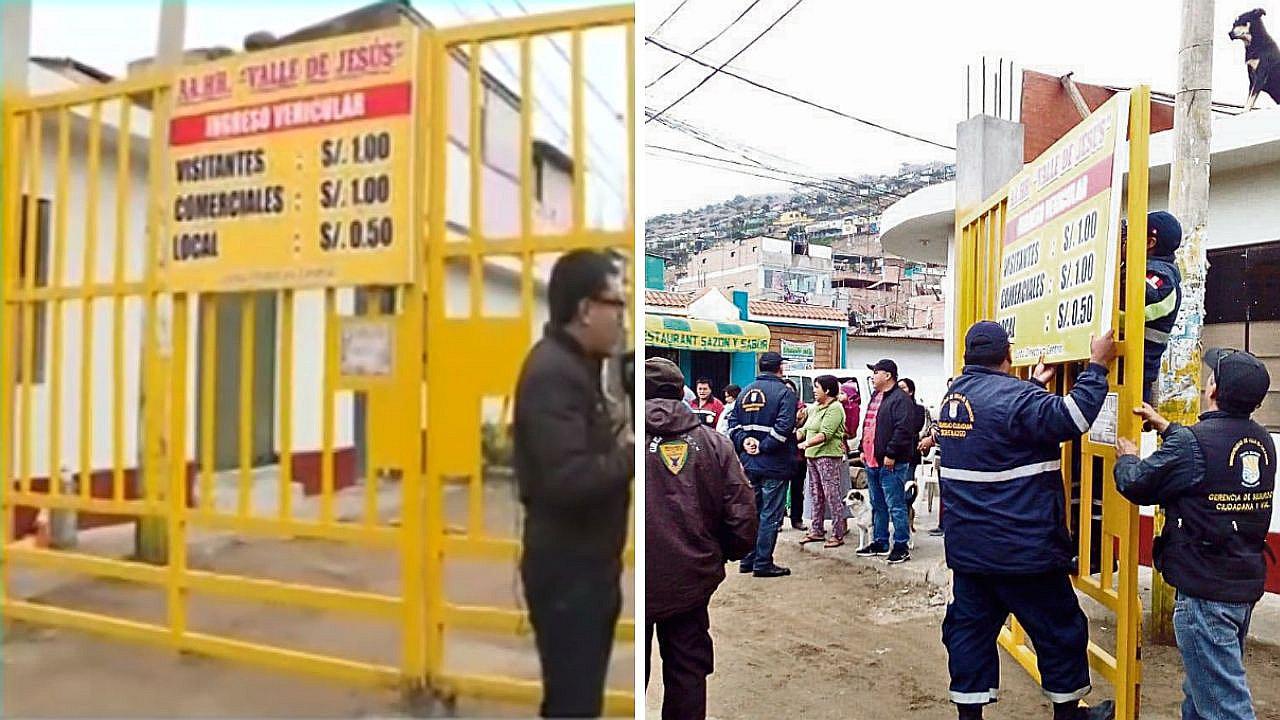 Vecinos en VES cobraban "peaje" por ingreso vehicular pero Municipalidad retira reja | VIDEO