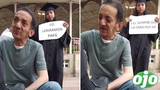 “Lo logramos, papá”, Hija se gradúa y sorprende a su padre que lustra zapatos en la calle | VIDEO 