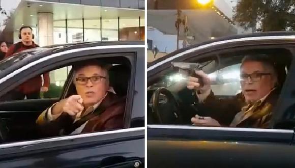 Amenaza con pistola a conductor que lo interceptó por conducir mal (VIDEO)