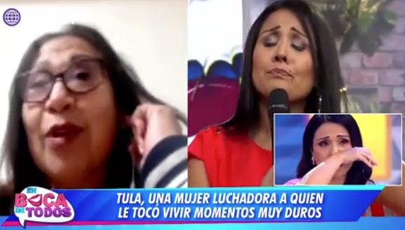 Tula Rodríguez llora al recordar a Javier Carmona y a su mamá en programa de despedida de “En boca de todos”. (Foto: Captura de video).