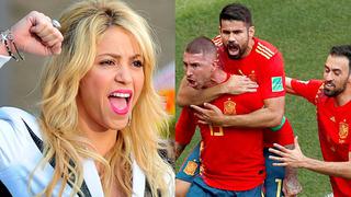 Shakira celebró con gran alegría el primer gol que metió España contra Rusia