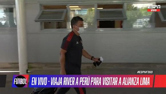 El plantel de River Plate viaja a Perú para medirse a Alianza Lima. (Foto: Captura de ESPN)