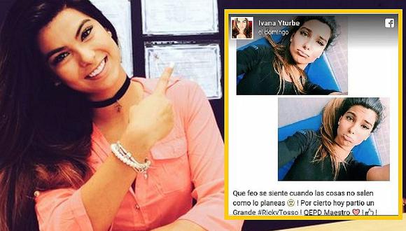 Ivana Yturbe lamenta muerte de Ricky Tosso y niega polémica publicación