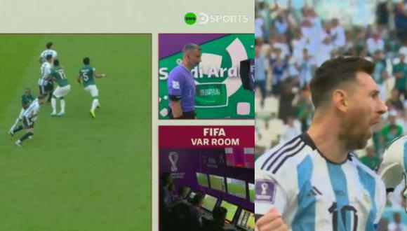 Gol de Lionel Messi para el 1-0 de Argentina vs. Arabia Saudita en Qatar 2022. (Foto: DirecTV Sports)