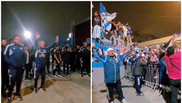 Hinchas de Sporting Cristal realizaron banderazo antes del partido ante Universitario. (Foto: Captura)