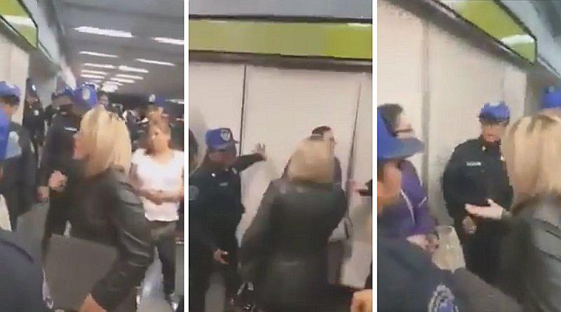 Mujer protagoniza escándalo dentro de metro porque le pisaron una sandalia (VIDEO)