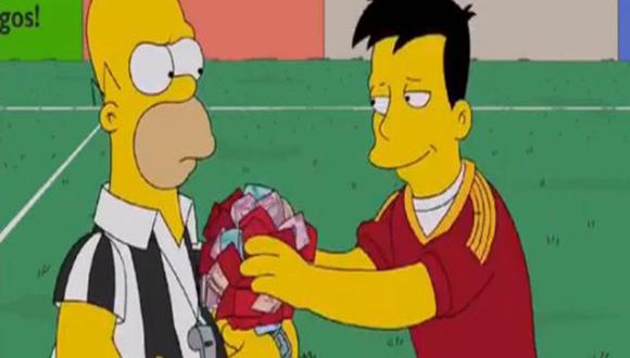 'Los Simpson': España soborna a árbitro en Brasil 2014?