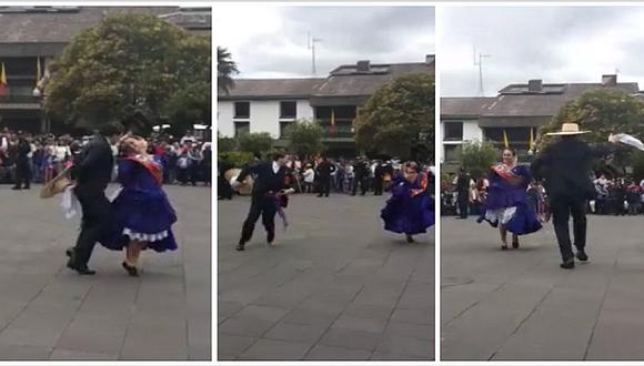 Fiestas Patrias: la marinera se luce en Plaza Mayor de Quito y se roba los aplausos (VIDEO)