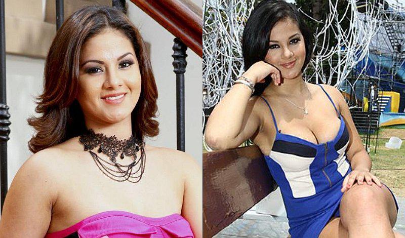 Katty García posa con su pequeño en brazos en un bello antes y después