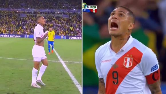 Copa América: la explosiva reacción de Paolo Guerrero tras los 2 goles de Brasil│VIDEO