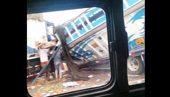 ​Panamerica Norte: usuario reporta accidente de camiones en ruta a Huacho