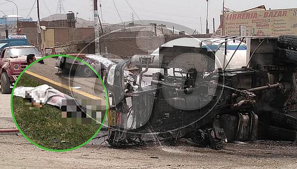 Un muerto y ocho heridos deja accidente de cisterna en Chosica (FOTOS Y VIDEO)