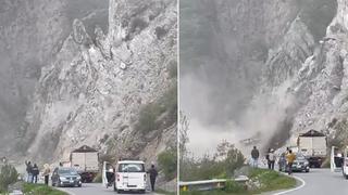 Ayacucho: transportistas se salvan de morir tras desprendimiento de cerro en Llaccani | VIDEO 