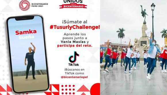 La canción del challenge, producida por Kayfex en colaboración con el cantante WariWillka, es una fusión de sonidos andinos, cumbia, festejo y género urbano. (Fuente: Facebook @Bicentenario Perú / Captura de Video)