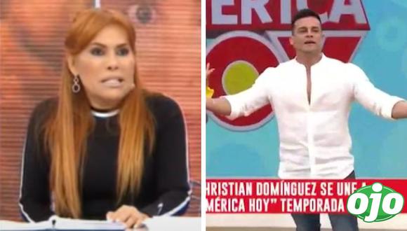 Magaly no entiende la presencia de Christian Domínguez en 'América Hoy' | Imagen compuesta 'Ojo'