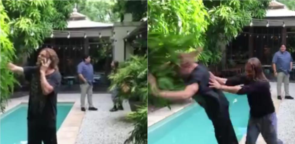 Maná: Mira como Fher fue lanzado a la piscina sin piedad [VIDEO]