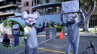 Dos ratas protestaron y pidieron asilo en la embajada de Uruguay (VIDEO)