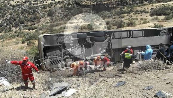 Cusco: Un muerto y 14 heridos deja choque entre un bus y un camión