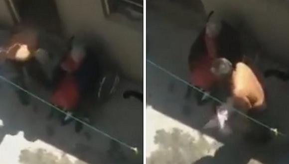 Abuelita en silla de ruedas es maltratada y golpeada por sujeto | VIDEO