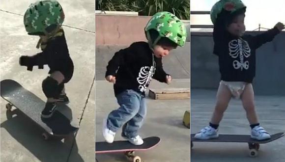 Facebook: Este skater bebé deja con la boca abierta a todos en las redes [VIDEO]