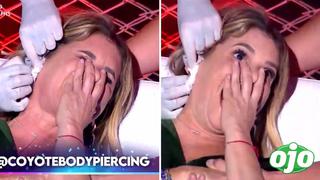 Johanna San Miguel se pone un piercing EN VIVO para cubrir a su competidor