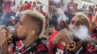 Al mismo estilo de Michael Jordan: Arturo Vidal fumó puro en medio de las celebraciones con Flamengo