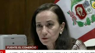Ministra de Justicia Ana Revilla: “Yo tampoco respaldo mis declaraciones, esas declaraciones son desafortunadas"