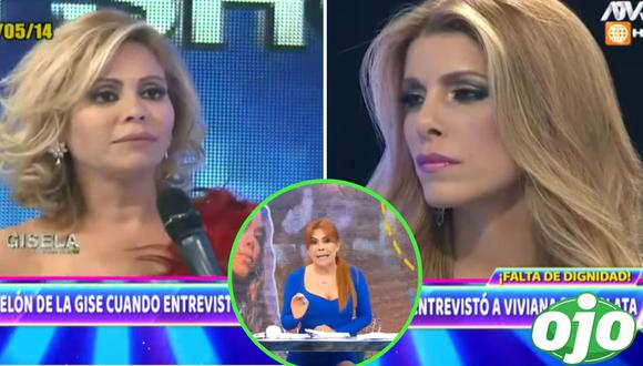 Gisela y la vez que enfrentó EN VIVO a Viviana Rivasplata. Foto: (Captura/ATV).