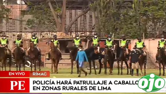 La Policía dispuso que agentes reciban entrenamiento para dirigir a los caballos en situaciones de inseguridad ciudadana. (América Noticias)