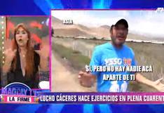 Magaly ampaya a Lucho Cáceres corriendo en medio de estado de emergencia│VIDEO