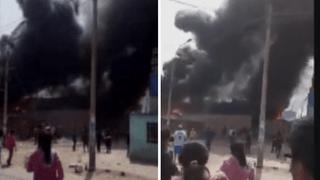 Incendio consume fábrica de colchones en Carabayllo | VIDEO